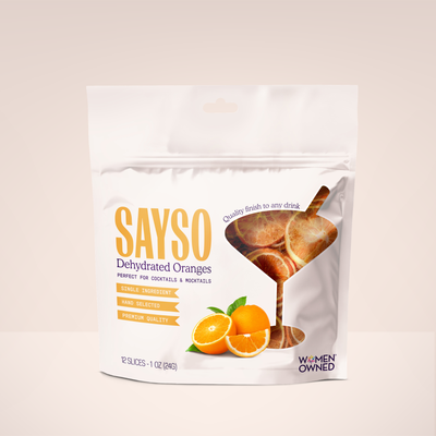 SAYSO dehydrated oranges garnish pacakging