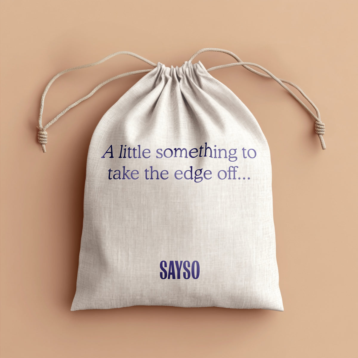 SAYSO Gift Bag that says "A little something to take the edge off"